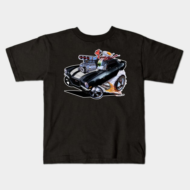 FULL BLOWN 71 Camaro Black Kids T-Shirt by vincecrain